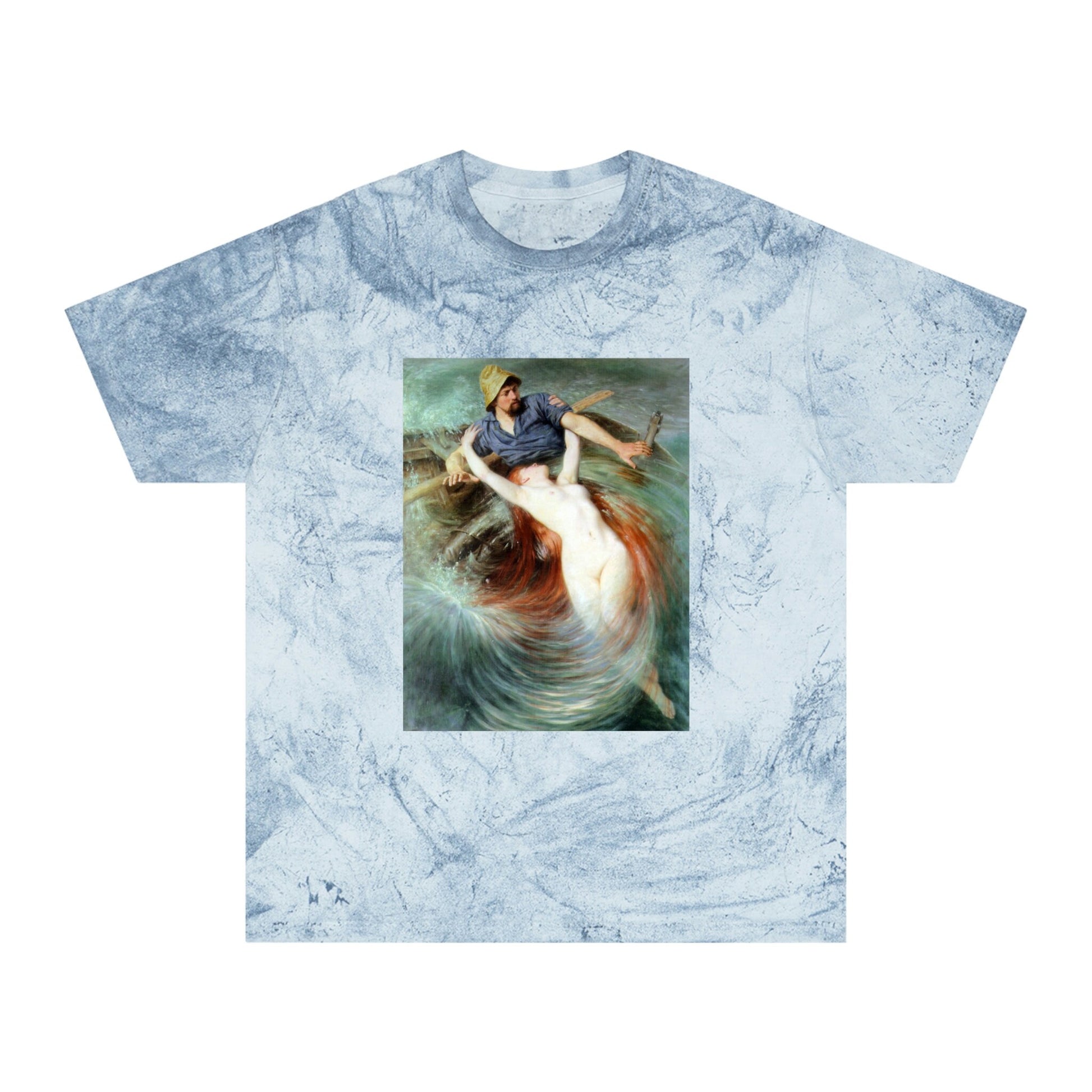 Siren Women's T-Shirt, Mermaid Life Unisex Fit Color Blast T-Shirt, Women's Beach Tee, Historical Art Lovers Summer T-Shirt