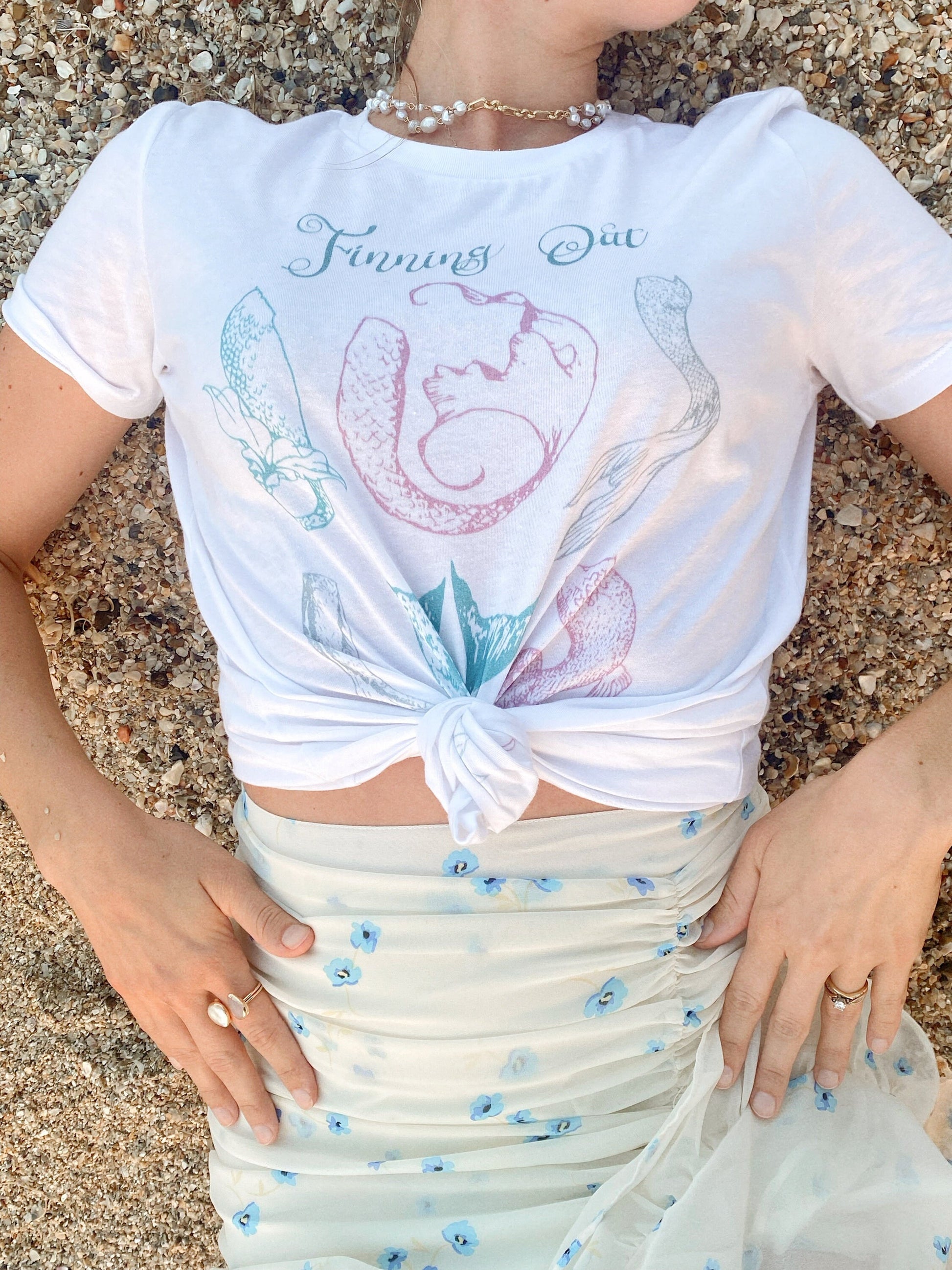Women's Mermaid Tee, Mermaid Tail T-Shirt, Summer Love Finning Out Beach Tee, Beach Days Pool Days Casual T-Shirt, Mermaid Lover