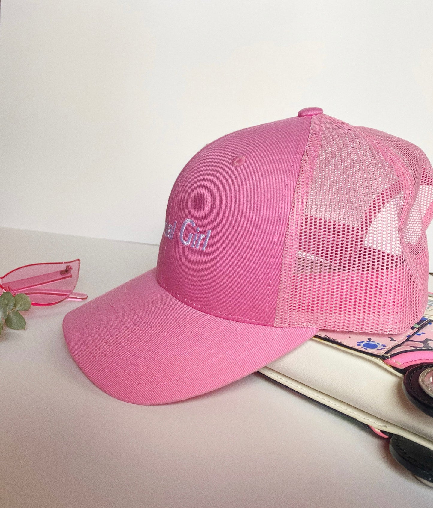 Material Girl Trucker Cap, 90's Girl Cap, Pink Beach Women's Hat, Retro Love, 1990's Throwback