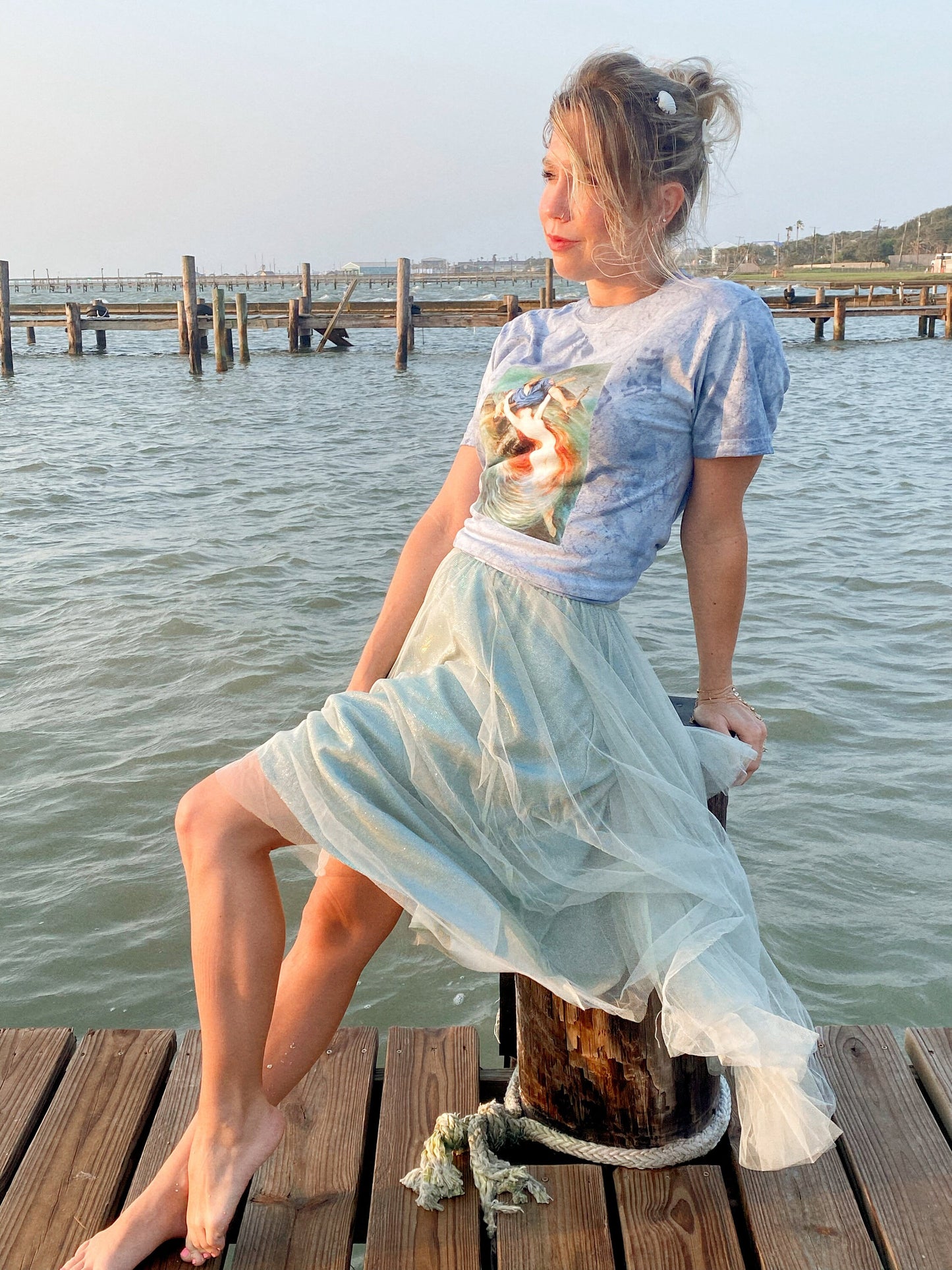 Siren Women's T-Shirt, Mermaid Life Unisex Fit Color Blast T-Shirt, Women's Beach Tee, Historical Art Lovers Summer T-Shirt